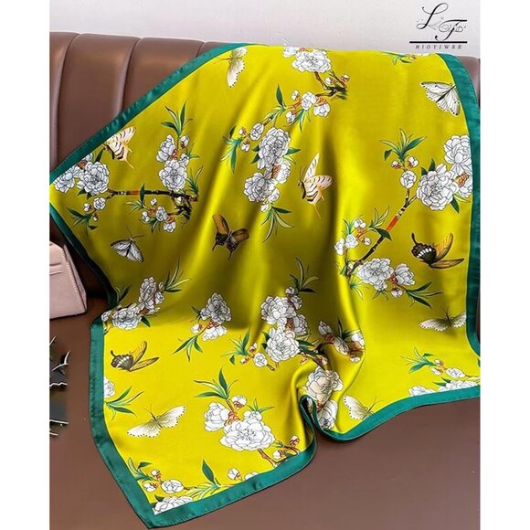 Satin Bandanas Head A10 Green Scarf Women Lightweight Silk Hair Wrap Sleep Scarf - Picture 2 of 6